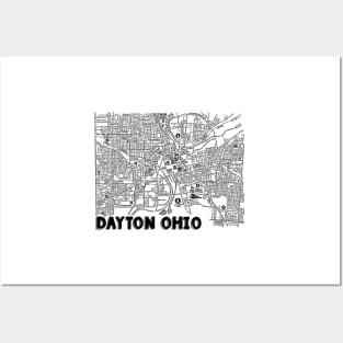 Dayton Ohio Map Art Posters and Art